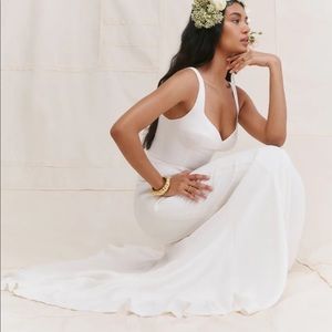 Reformation Lecce Size 10 Bustier Bodice Scoop Back Sleeveless Full Length Dress